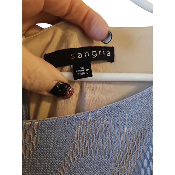 Sangria sz 16 ice dusty blue maxi gown mother of bride dress special occasion - Picture 4 of 8